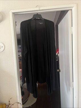 Lane Bryant Black Open-Front Draped Cardigan